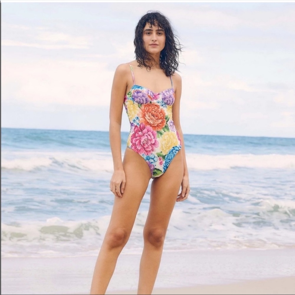 Farm Rio rainbow Chita one piece swimsuit